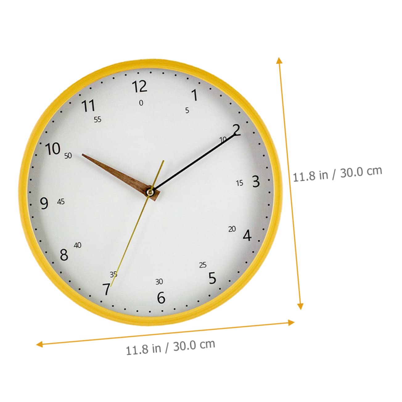 IMIKEYA Horloge Murale Silencieuse Ronde en Verre et Bois, 1pc
