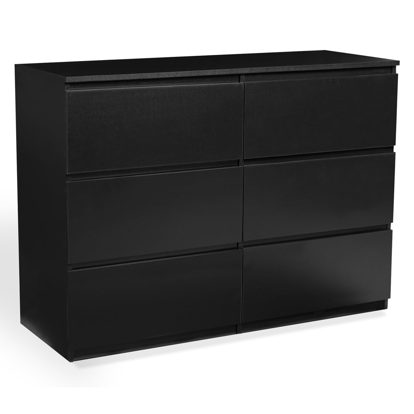 IDMarket TOMI - Cajonera 6 cajones 110 cm Madera Negro