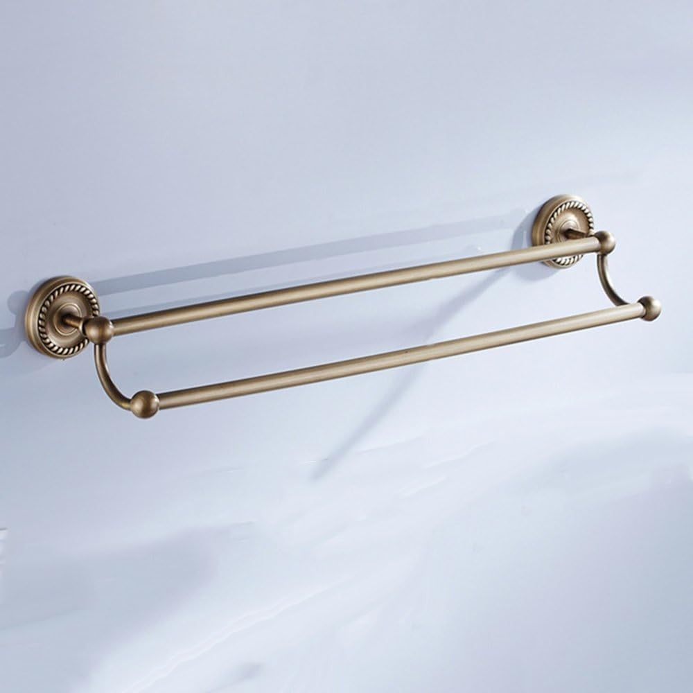 Antique Brass Bathroom Accessories Hardware Set Towel Bar Rail Rack Toilet Paper Holder Toilet Brush Shower Soap Dish Holder,Double Towel Bar