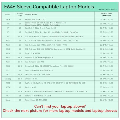 Image of Smatree Elite Laptop Sleeve for 15.6-16 inch Apple MacBook, HP ZBook Studio /OmniBook, ASUS Vivobook /ROG Zephyrus /Chromebook, DELL Latitude /XPS, Acer, Samsung, Protective Laptop Case with Pocket(E646)