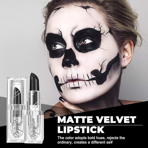 Image of Depuplum Halloween Black Lipstick Matte Goth Face Body Painting for Women