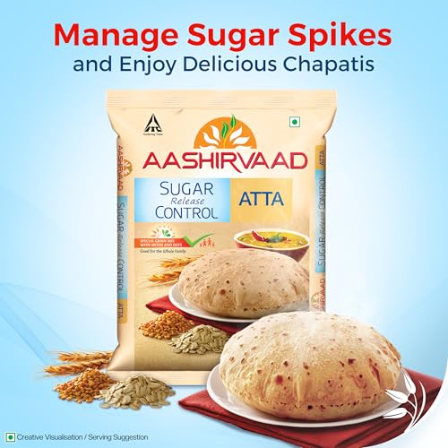 Image of Aashirvaad Sugar Release Control Atta, 5kg Pack, Low GI Atta