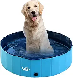 VG PLUS, Piscina Dobrável Para Pets Cachorro 160 Cm X 30 Cm VG+ Azul