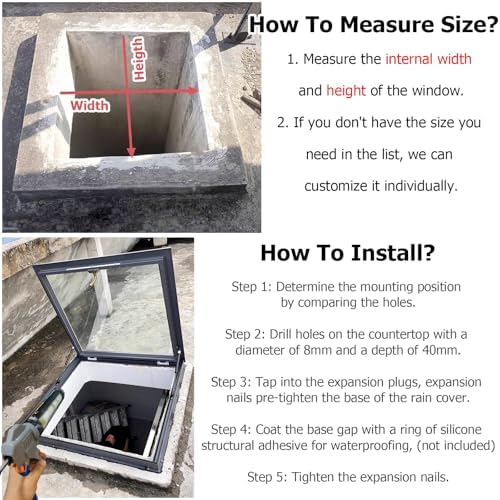 Large Egress Roof Window & Skylight, Tempered Glass 26x38in (66x96.5cm), Ideal for Attics, Sun Rooms & Barns, Enhances Indoor Natural Light & Views