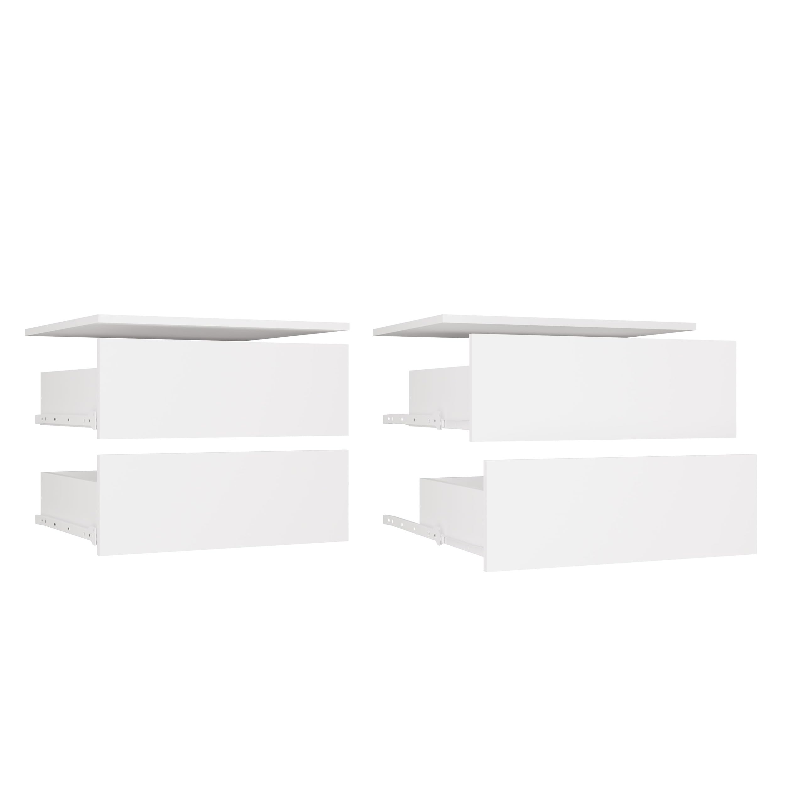 CDF Schubladenmodul Weiß 2 Schubladen – Einsatz für Kleiderschrank, Schubladeneinsatz Garderobe, Schrank Organizer, Schubladenblock für Kleiderschrank System, 2er Set Einsatzmodul