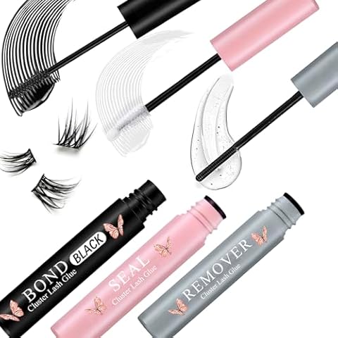 Lash Cluster Glue Bond & Seal – Waterproof Lash Glue for Eyelash Clusters, Long-Lasting Lash Bond and Seal, Includes Lash Remover for Easy Removal Cover
