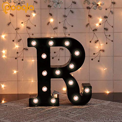 Letrero Decorativo De Marquesina Con Letra Iluminada LED - Letras De Marquesina Del Alfabeto Con Luces Para Bodas, Fiestas De Cumpleaños, Navidad, Lámpara De Luz Nocturna Para Decoración Del Hogar Y