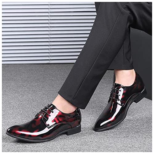 Men's Formal Dress Shoes Patent Leather Tuxedo Oxfords Lace-ups Derby Shoes Classic Business Wedding Suit Shoes4