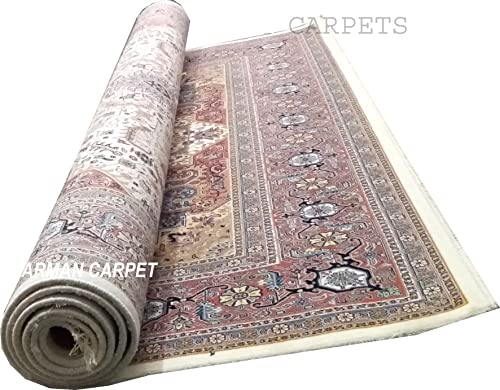 Image of High Density Export Quality Classical Pure Silk Carpet for Your Hall & Living Room 4 X 6 Feet (90x150 cm) Ivory Multi