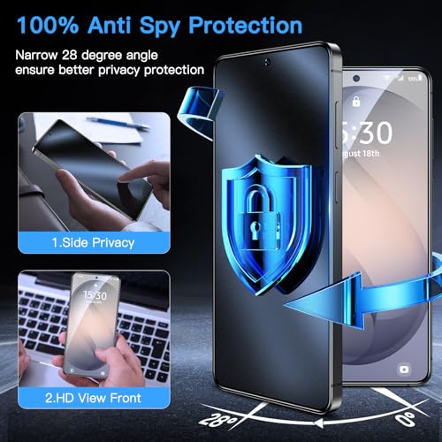 Image of Uyiton for Samsung Galaxy S26 Plus Matte Privacy Screen Protector - 2 Pack | Anti-Spy, Anti‑Glare & Anti‑Fingerprint, Fingerprint Unlock, 9H+ Hardness, Scratch-Resistant, Bubble-Free, Easy Install