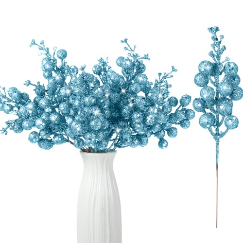 Geosar 36 Pcs Christmas Glittered Berries Stems...