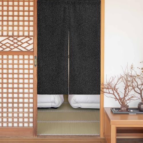 のれん 遮光 おしゃれ 暖簾カーテン 間仕切り 仕切り 目隠し 防寒 防音 厚手 和風 玄関 キッチ リビング 出入り口 グッズ 寝室 春夏秋冬 フェイクレザー柄 テクスチャ 黒 カウボーイ レトロ 芸術 幅75x丈90cm