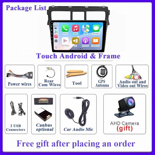 Pantalla de coche para Toyota Yaris 2007-2012 con Bluetooth y Mirror Link 4