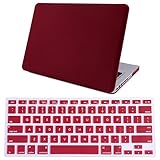 HDE MacBook Pro 13 (Non Retina) Case and Keyboard Cover Snap On Protective Hard Shell Frosted Matte Red Wine Fits Old Macbook Pro 13 Inch Model A1278 with CD Drive (Burgundy)