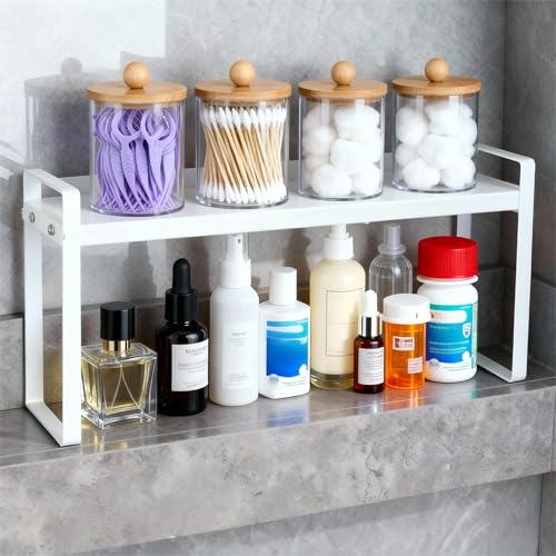 EAROND Small Expandable Medicine Cabinet Shelf, 3.58&rdquo; Wide Metal Storage Stand with Adjustable...