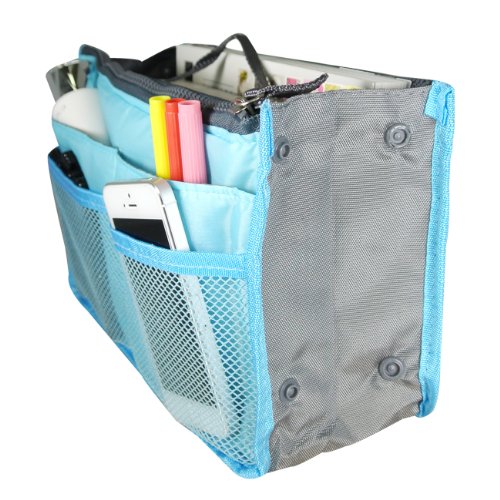 Organiseur de sac à main et de voyage bleu grand format