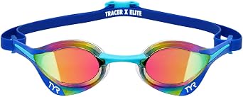 TYR Adult Tracer-X Elite Goggles - Low Profile Racing Swim Eyewear