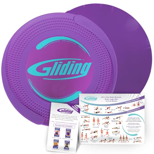 Gliding 9 Sliders for Working Out on Carpet Floors 1 Pair 4 Videos Purple