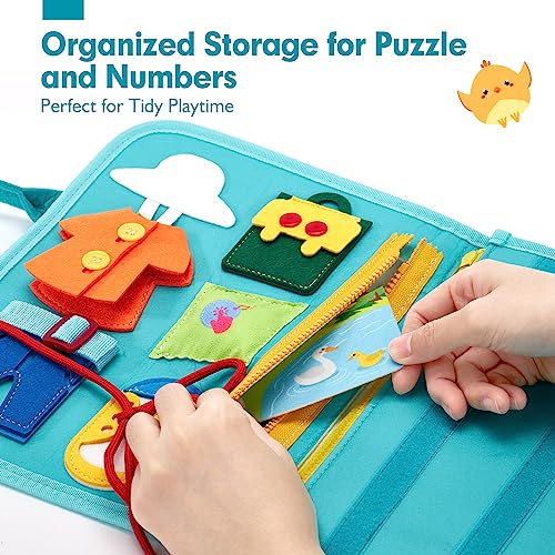 Image of hahaland Busy Board for Toddlers Girls Montessori Toys for 3+ Year Old Farm Animals Preschool Learning Activities Toddler Travel Toys for 3+
