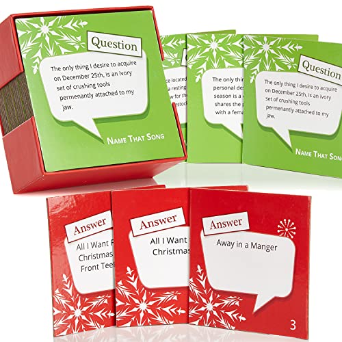 Name that Song Trivia Holiday Coasters - Christmas Themed Drink Coasters - Set of 20