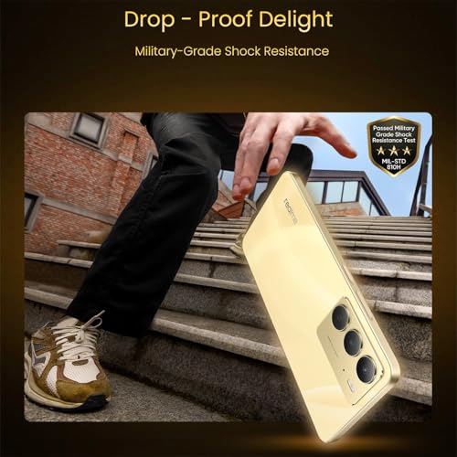 Image of realme 14x 5G Smartphone 6+128GB, 6.67-inch Screen, 120Hz Display, 6000mAh Battery, 80MP Camera, MediaTek Dimensity 6300, ArmorShell Protection, IP69, Gold