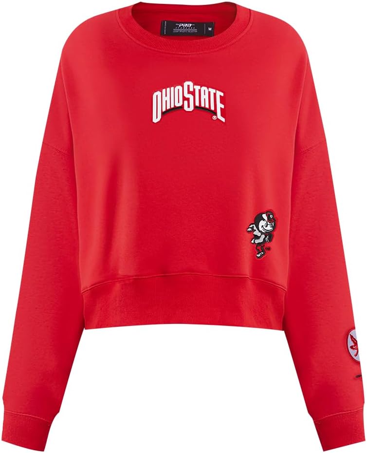 Pro Standard Womens College Wingspan Brushed Back French Terry Crewneck Sweatshirt - Image 2