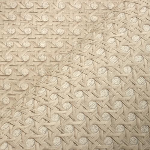 VEELIKE Papel Pintado Ratan Marrón Topo 40cm x 300cm No Texturizado Papel Pintado Efecto Tela de Hierba Tejida Caña Beige Vinilo para Muebles Dormitorio Ratán Sintético Vinilos Armarios Baño