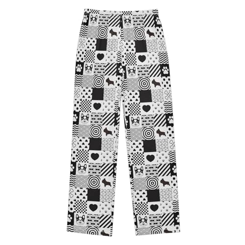 Dog French Bulldog Bone Paw Boys Pants for Kids Jogger Pants with Pockets S-XL