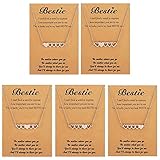 HUASAI 2/3/4/5 Bff Necklace for Girls Best Friend Necklace Friendship Necklaces Heart Matching Sister Necklaces for Teen Girls