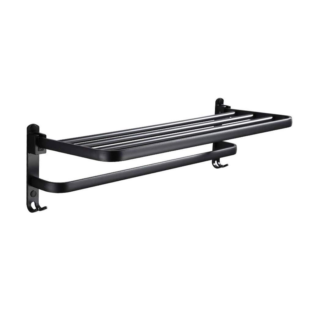 Estantes de baño con toallero plegable doble y estante de almacenamiento de 59cm