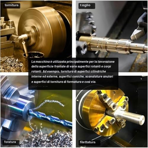 Tornio in miniatura in metallo, 900 W ad alta potenza con velocità variabile 50-2500 giri/min, lavorazione del modello di precisione per la lavorazione del legno