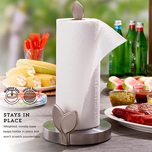 Image of Kamenstein Perfect Tear Paper Towel Holder, Stainless Steel, 7.39 x 7.17 x 14.13-Inch