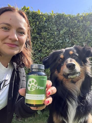 Dr. Flex Probiotika Hund Komplex 110 vegane Kapseln Hochdosiert zur Verdauungsunterstützung und Darmflora Aufbau mit Lactobacillus Acidophilus Lipase Cellulase Protease für Senioren Sensible Hunde