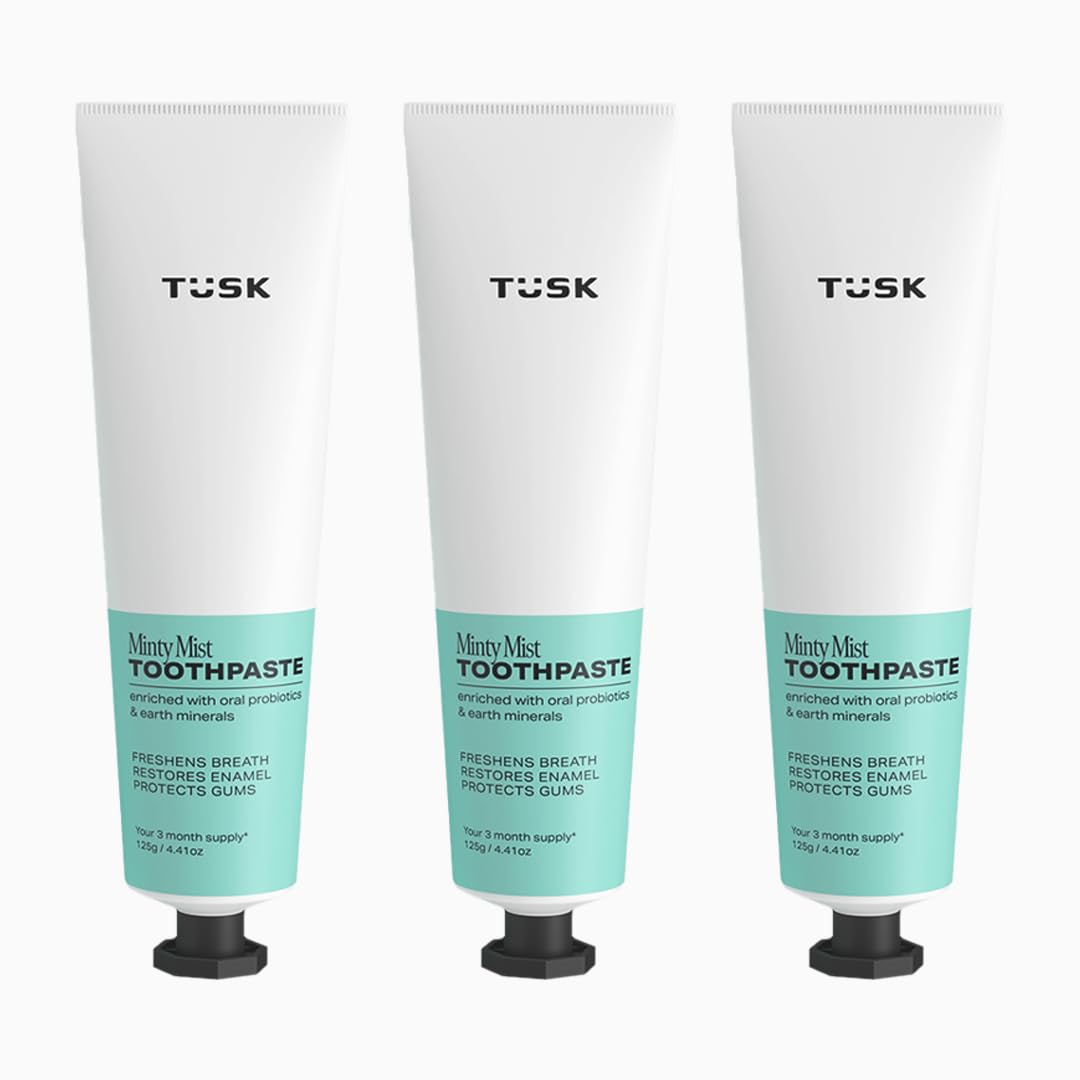 Tusk Minty Mist Natural Toothpaste | SLS Free Fluoride Toothpaste | No SLS Toothpaste | Best Chemical Free Toothpaste for Cavity Protection, Gum Care and Teeth Whitening (125g (Pack of 3)) (B0DHVTSHBT) Amazon Price History, Amazon Price Tracker