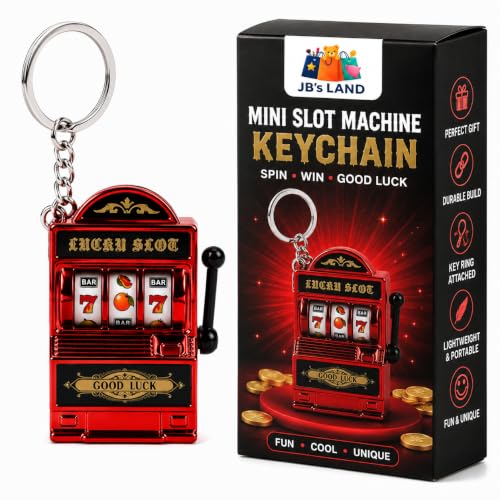 Image of Mini Slot Machine Keychain with Spinning Reels Lucky Game Toy Red Gift | Lucky 777 Design