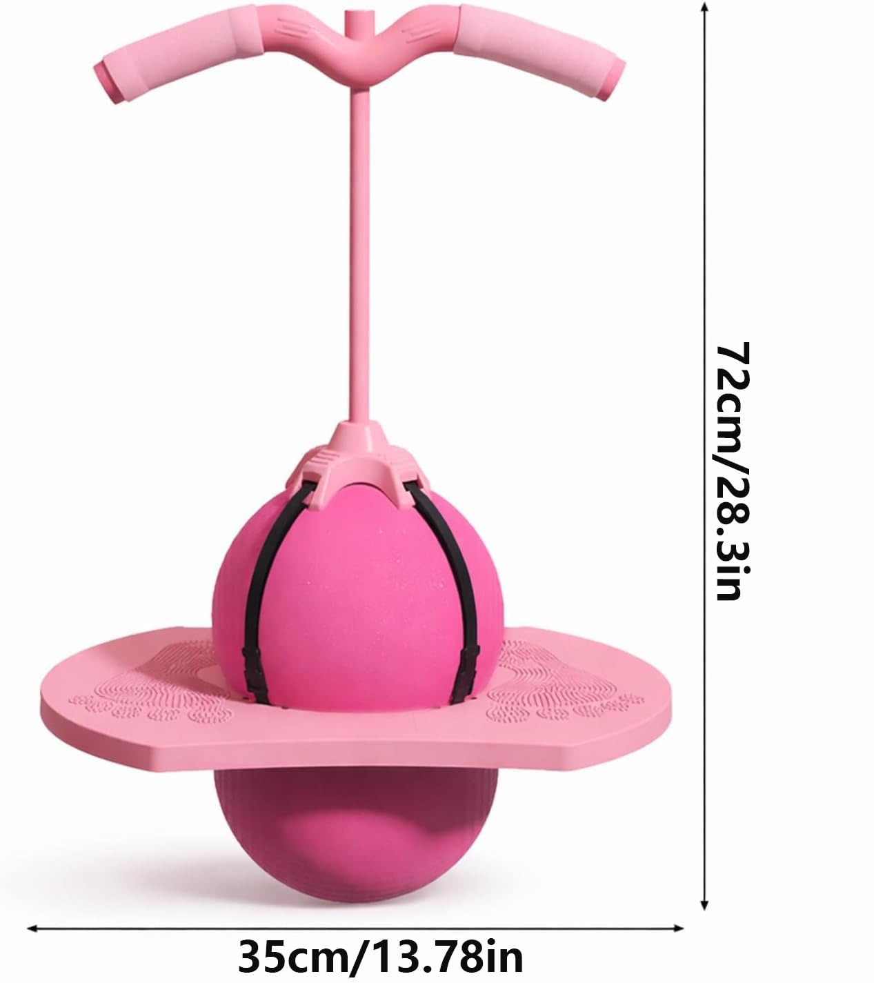 Pelota De Equilibrio Saltarín, Divertida Equilibrio Saltar Pelotas Juguete,, Pelota Saltarina con Mango, Base Antideslizante, Juguete Interior & Exterior, Deporte y Fitness para Niños y Adultos (Rosa)