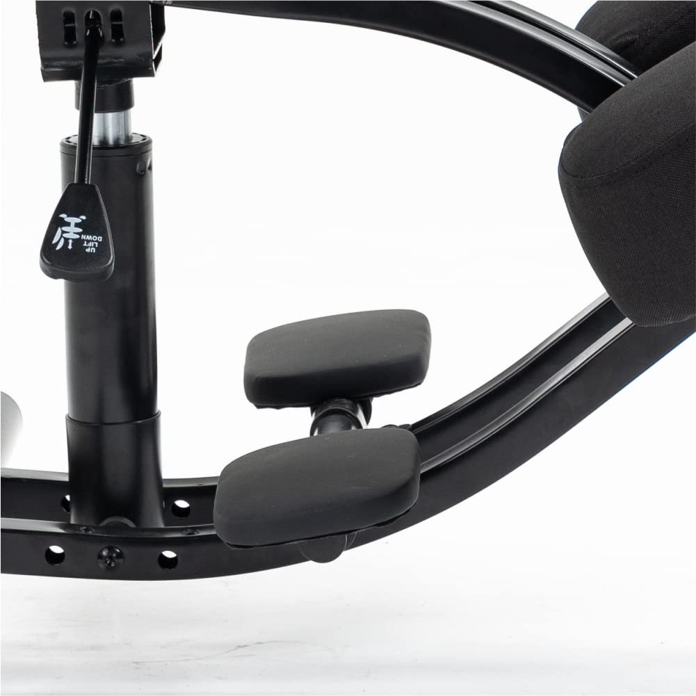 BLACK POINT O'KNEEL Pro Silla ergonomica Rodillas de Piel ecológica para el hogar y la Oficina (Funda de Lino Negra incluida) Silla Ergonómica de Oficina