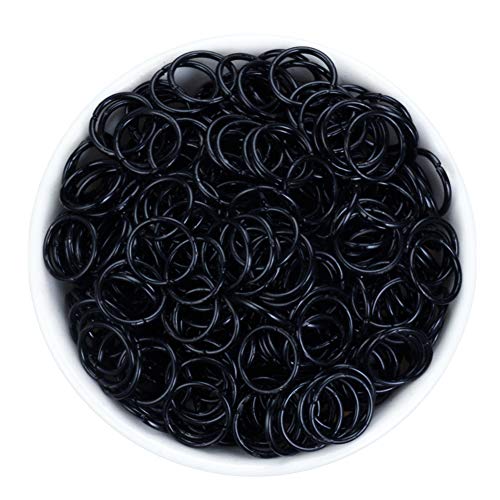 iZasky Open Jump Rings 3mm 4mm 5mm 6mm 7mm 8mm 10mm 12mm 14mm 16mm 20mm Stainless Steel Single Loop Connector Split Rings Accessory for Jewelry and Necklace Chain Earring (Black, 12mm)