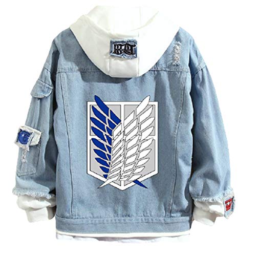 Lantingxu Anime Attack On Titan Chaqueta vaquera estampada Scouting Legion Freedom Wings...
