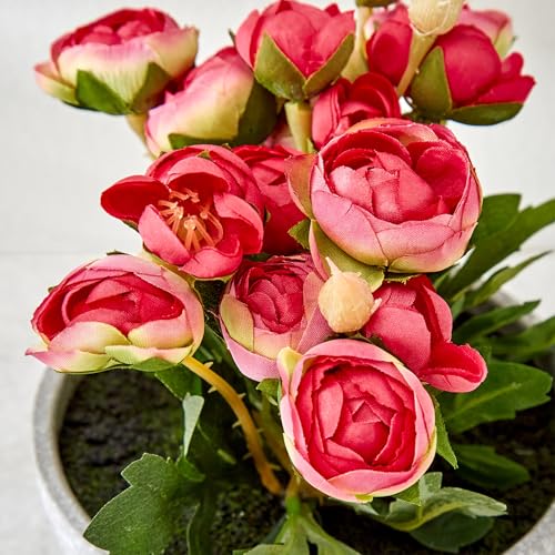 Image of Home Centre Gloria Bloom Artificial Peony Flowers in Paper Mache Pot