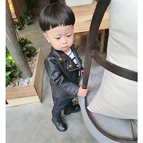 Boys Spring Faux Leather Moto Jackets Kids Zipper Fall Coats Outerwear Girls Leather Jacket Zipper Coat2
