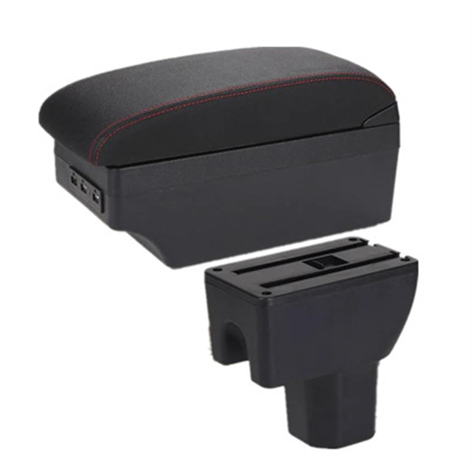 Ysdsls A Black Red 7Usb Armrest Box With Multifunctional Support Pu Cushion Car Interior Modification Accessories For Ignis