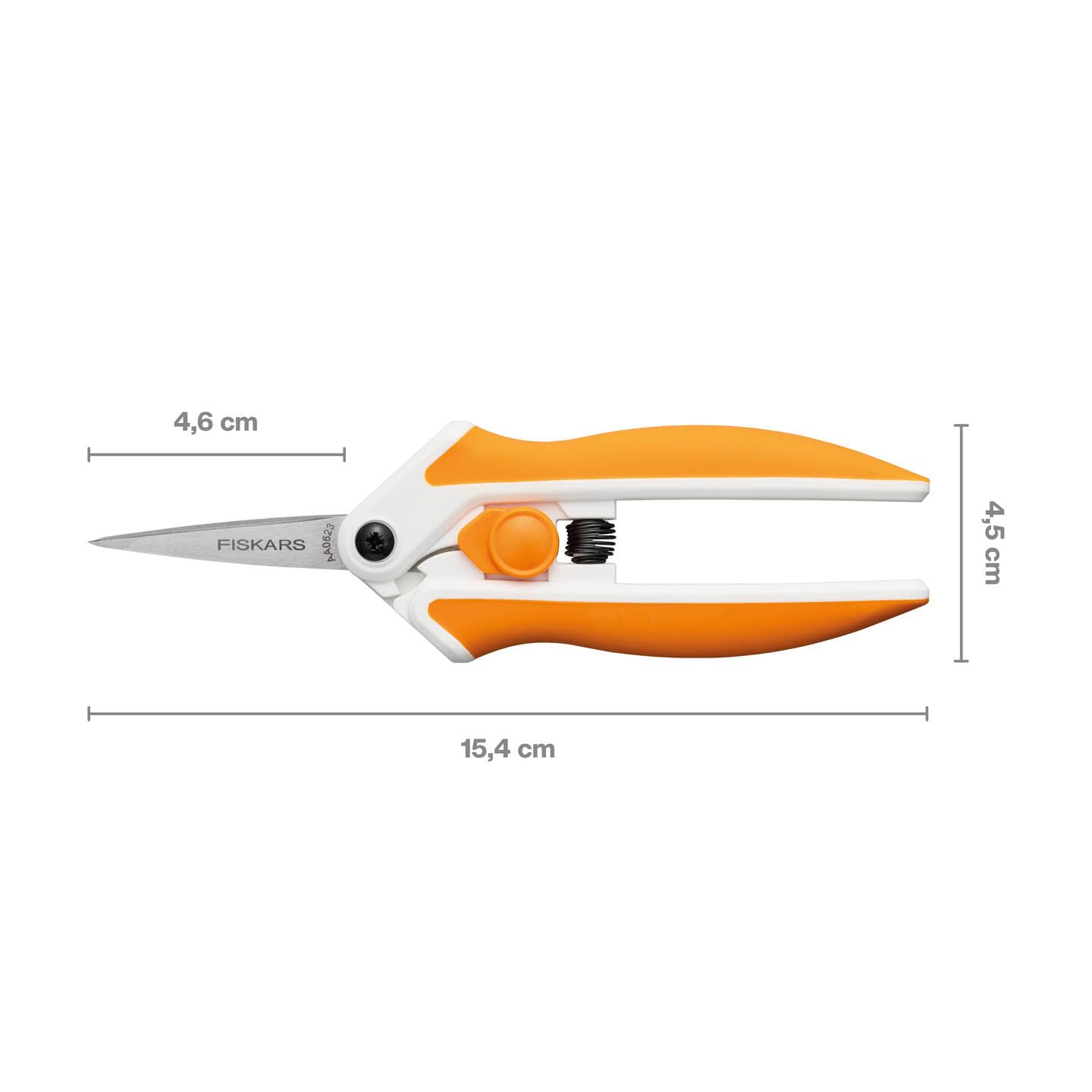 Fiskars Softgrip fabric scissors, With micro-tip, Length: 15 cm, Stainless steel blade/plastic handles, White/grey - Image 3