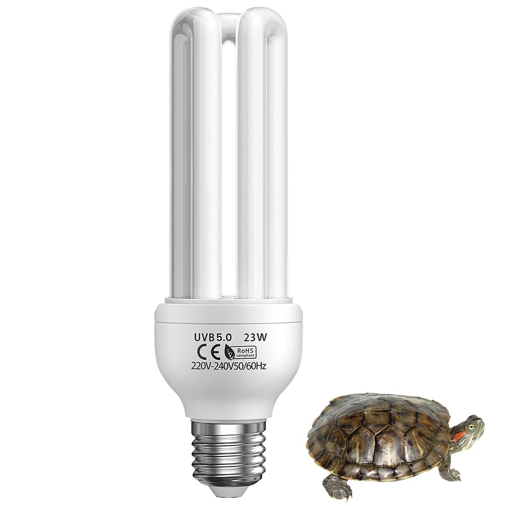 UVB 5.0 Lampada, E27 23W Lampadina UVA UVB, Lampada Fluorescente Compatta 5.0 UVB Lampadas, Lampadina UVB, per Tutti i Tipi di Uccelli in Cattivit, Rettili