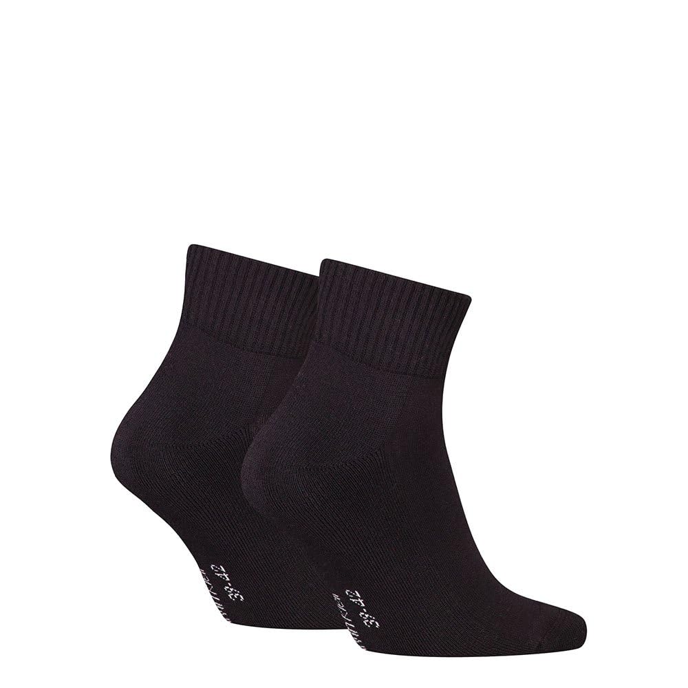 Calvin Klein Organic Cotton Monogram Quarter skarpety męskie (2 sztuki), Kolor: czarny, 43-46 (Pack de 2)
