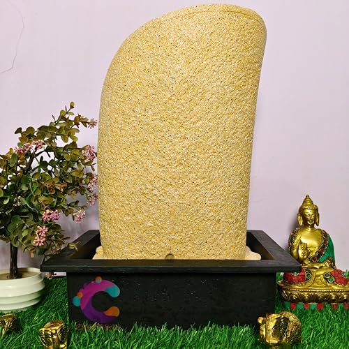Image of Decorative Water Fountain for Home Decor, Office, Indoor & Outdoor, Garden, Puja Room, Vaastu, Reception, Spa, Gifting. (Yellow Diya)