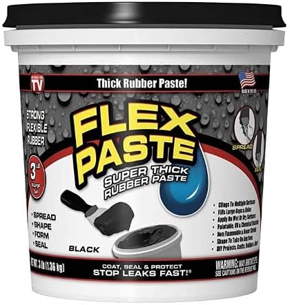 Flex Seal Flex Paste 3lb (Black) Tub with Allway Tools Putty Knives 3-Pack (1.5/2/3-Inch) (2 Items)