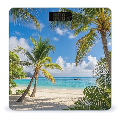 Báscula digital para baño Tropical Palm Tree Hawaii Beach miniatura 1
