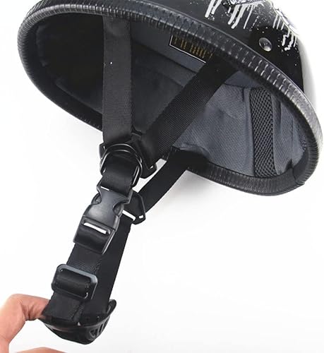 Miniatura 4 de Cool Skull Cap - Casco de media concha para hombres y mujeres, casco de motocicleta pequeño y ligero, aprobado por DOT, casco de estilo alemán,