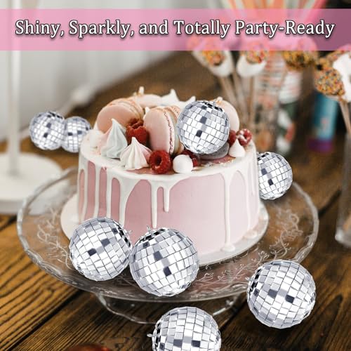 12 Stück Mini Discokugel Deko, Discokugel Klein, Glänzende Discokugel Deko für Weihnachtsbaum Hochzeit Geburtstagsfeier Dekoration Lichteffekt, Perfekte Kleine Discokugel für Deine Party